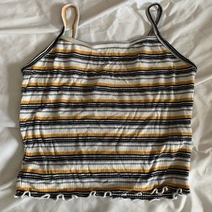 striped cropped tank top